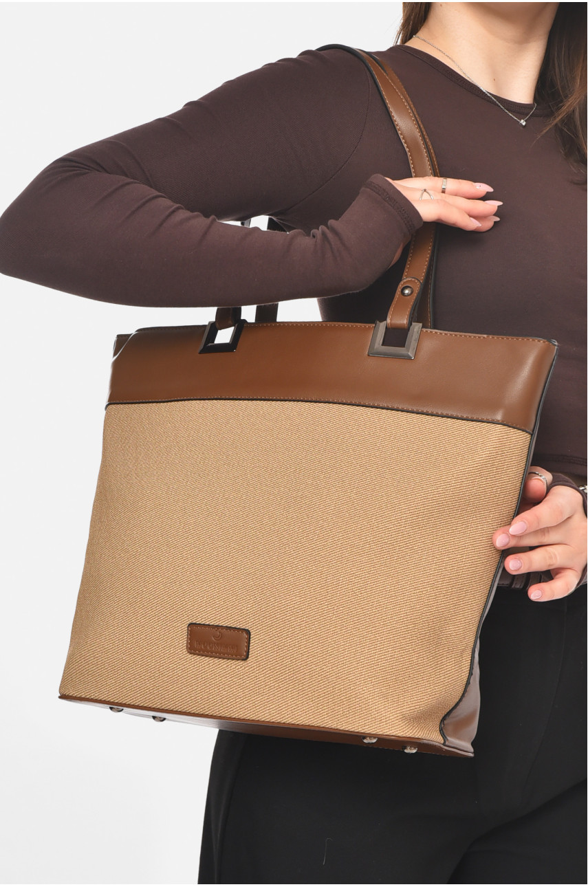 Сумка женская из экокожи коричневого цвета МН-39997 210621