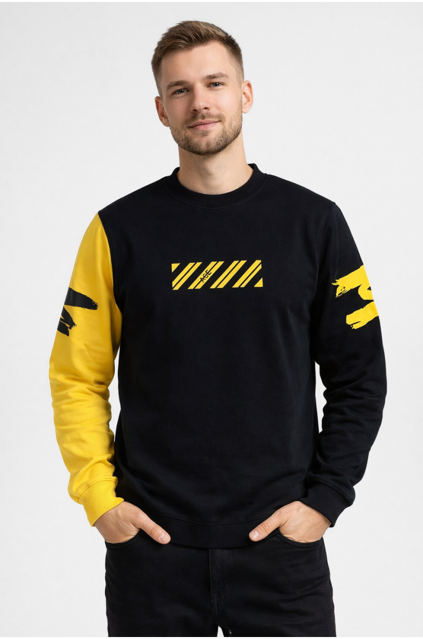 Свитшот мужской черного цвета с принтом 7713 210628