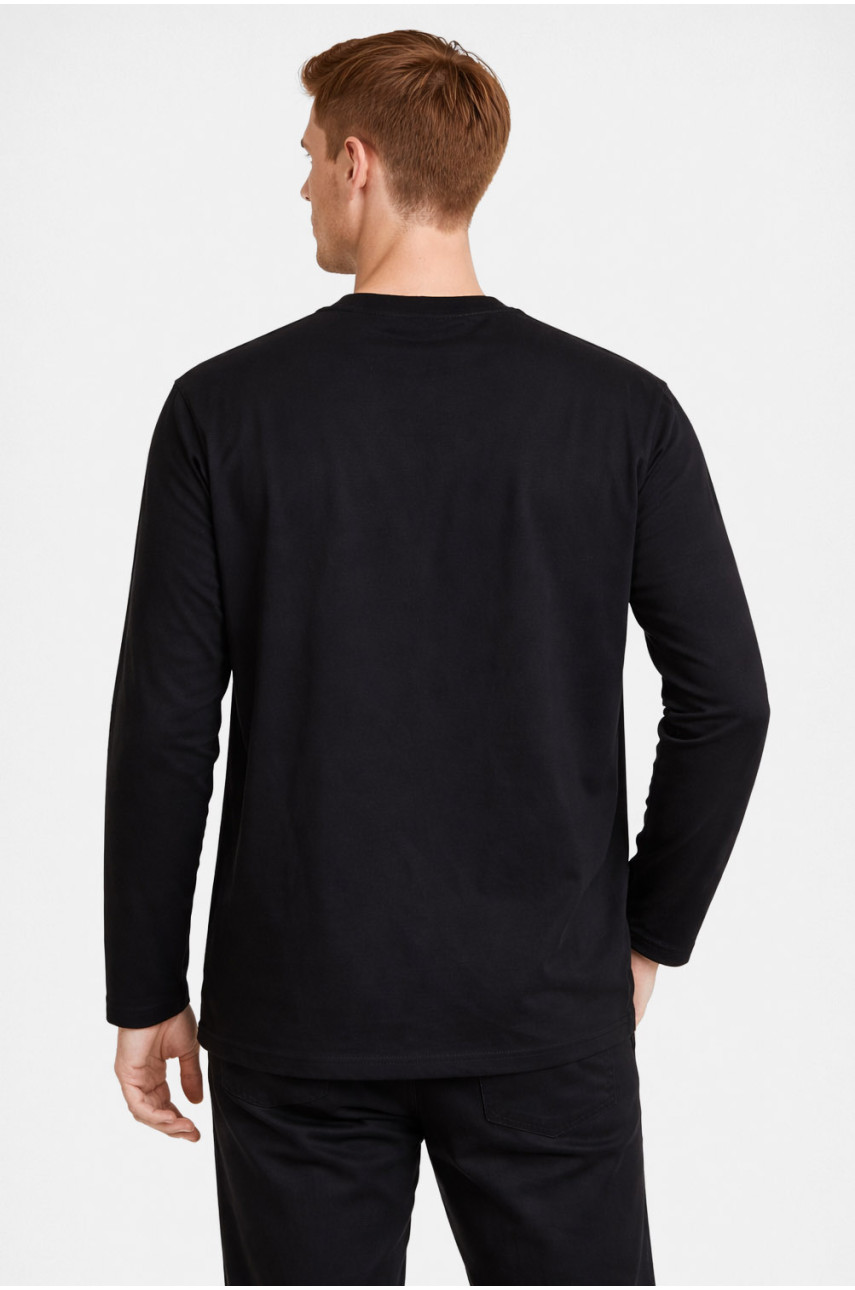 Світшот чоловічий чорного кольору з принтом 7712 210632