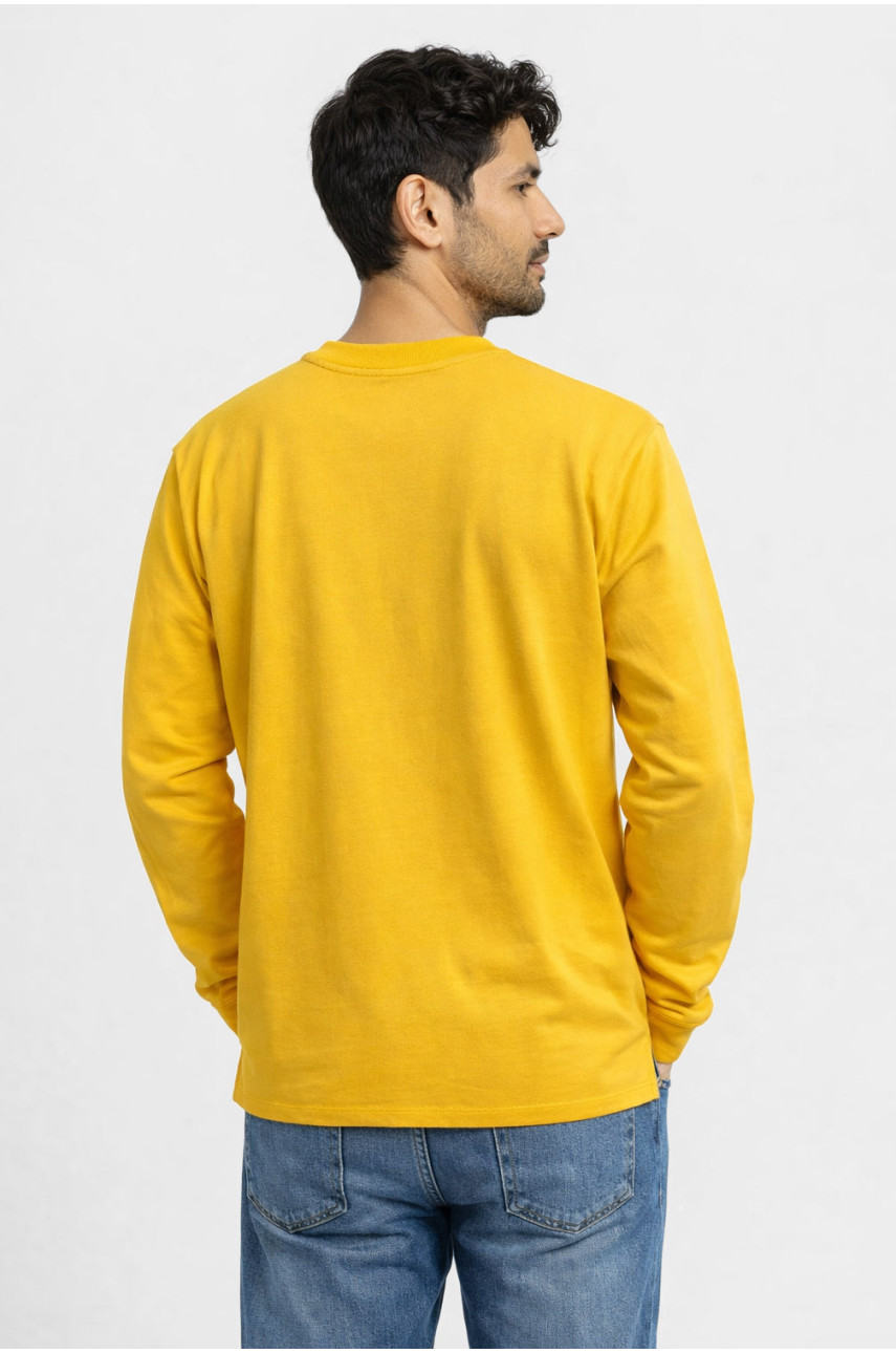 Світшот чоловічий жовтого кольору з принтом 7712 210634