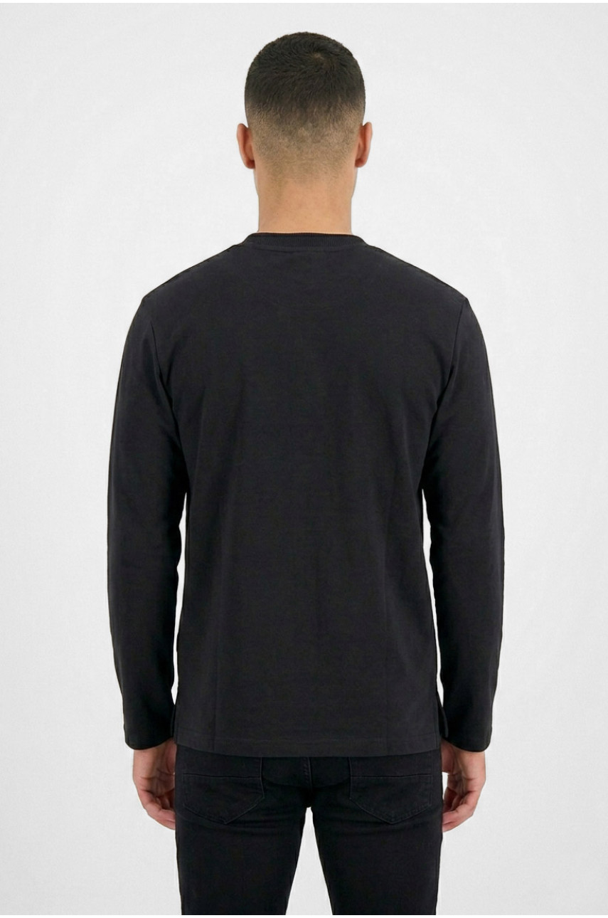 Світшот чоловічий чорного кольору з принтом 7718 210636