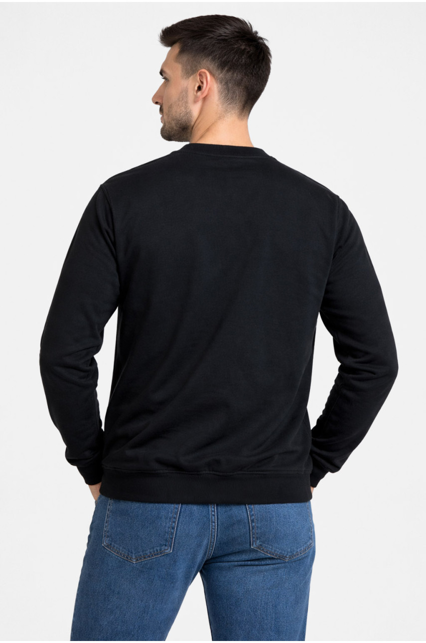 Світшот чоловічий чорного кольору з принтом а-21 210637