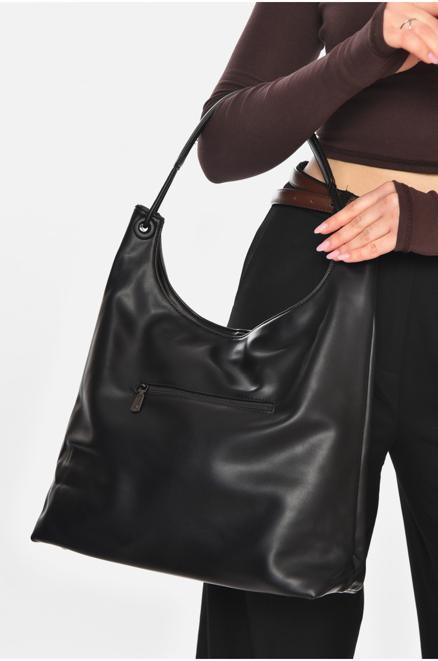 Сумка женская из экокожи черно-серого цвета МН-39991 210638