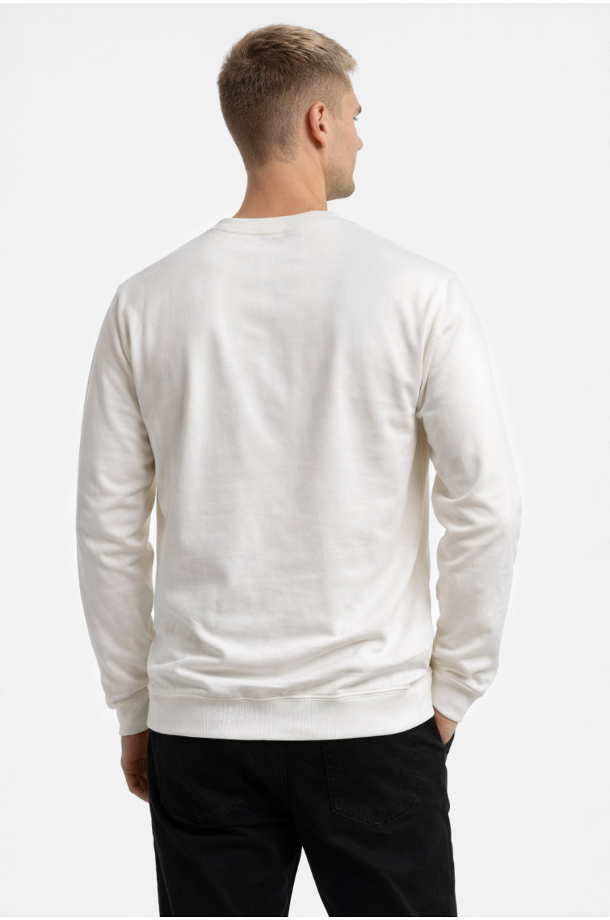 Світшот чоловічий білого кольору з принтом 7725 210641