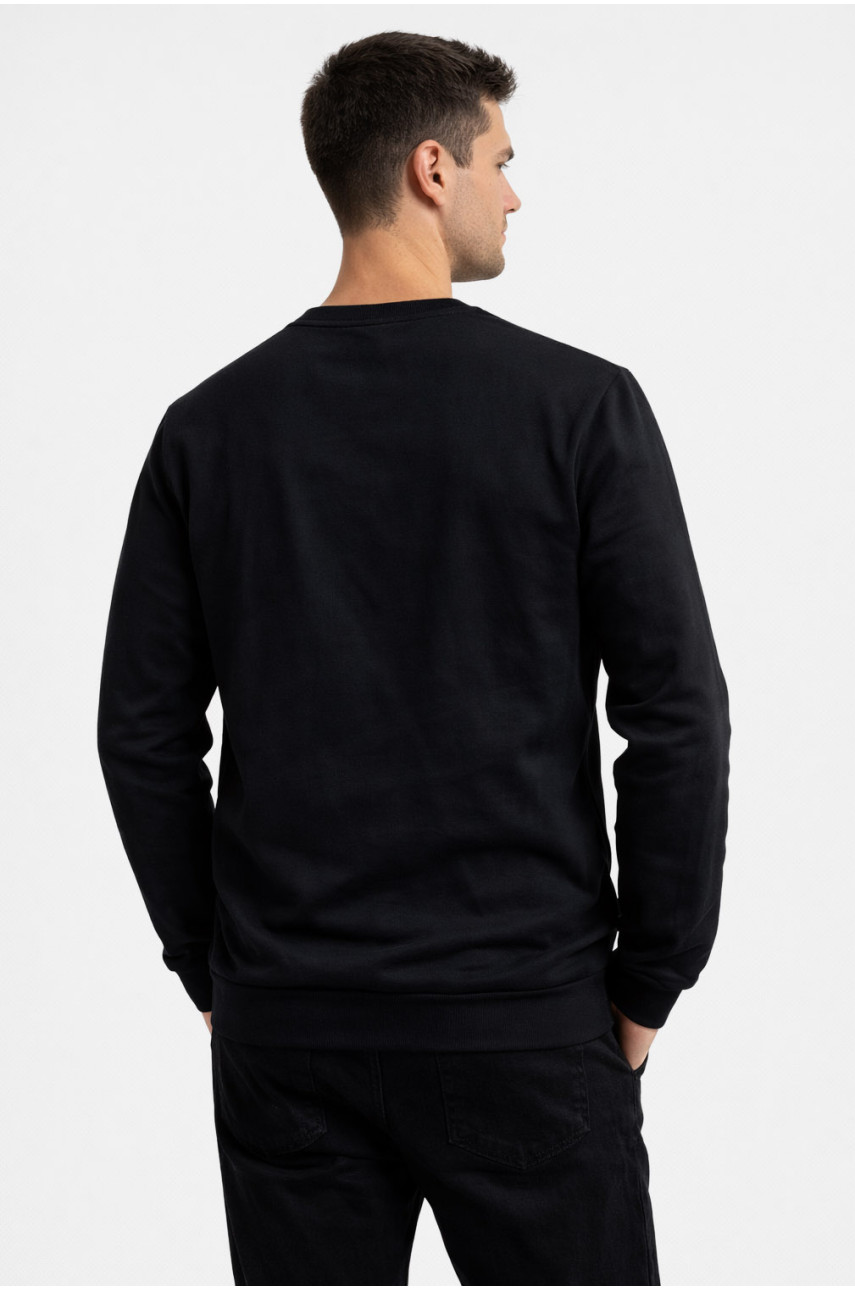 Світшот чоловічий чорного кольору з принтом 7725 210643