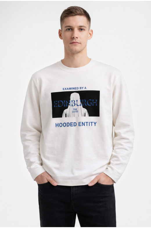Свитшот мужской белого цвета с принтом 7706 210644
