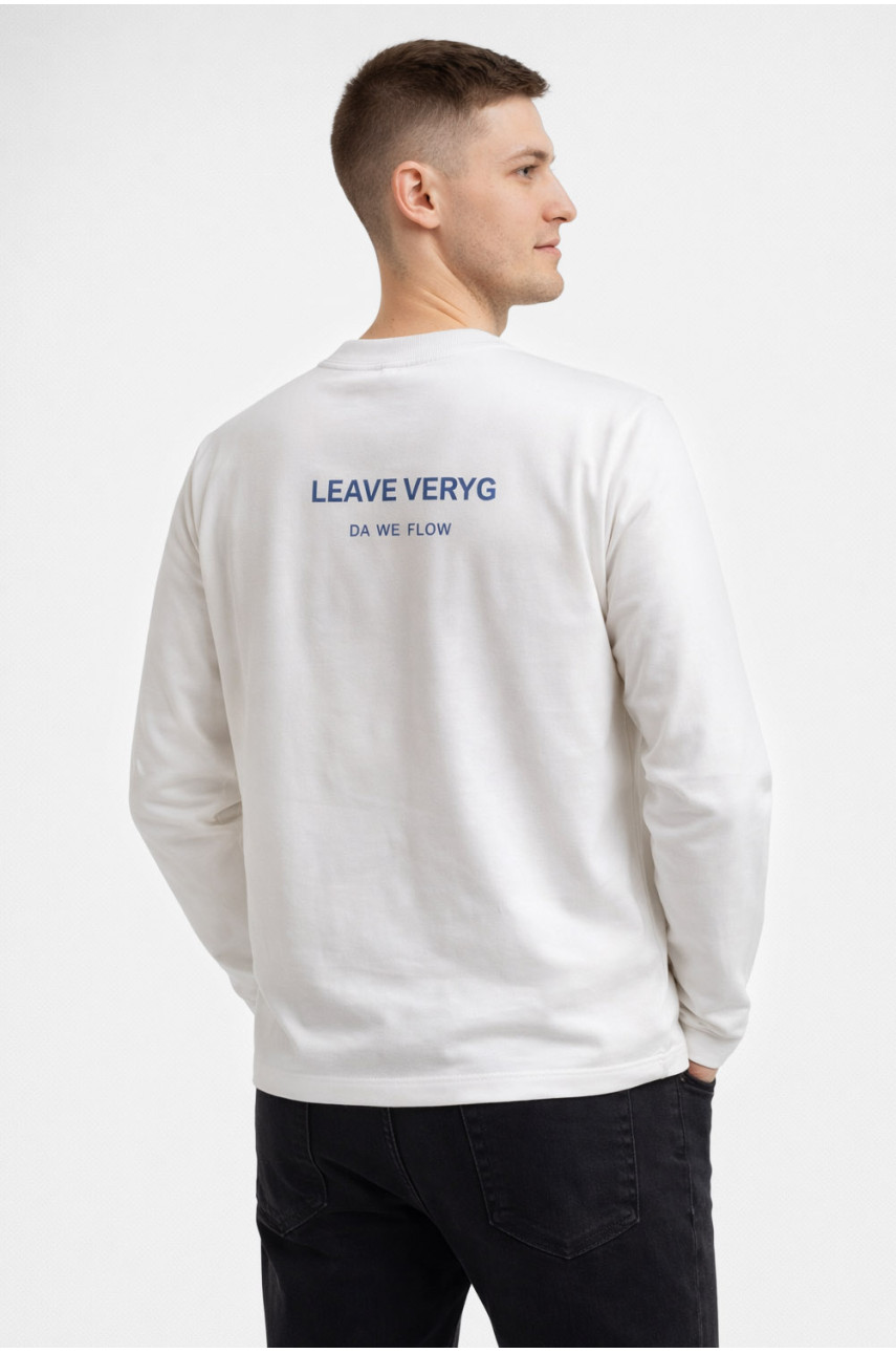 Свитшот мужской белого цвета с принтом 7706 210644 Свитшот мужской белого цвета с принтом 7706 210644