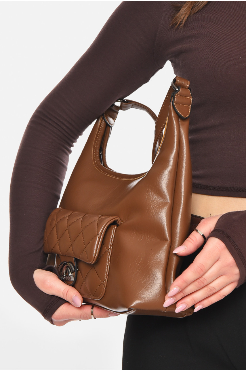 Сумка женская из экокожи коричневого цвета МН-39960 210646