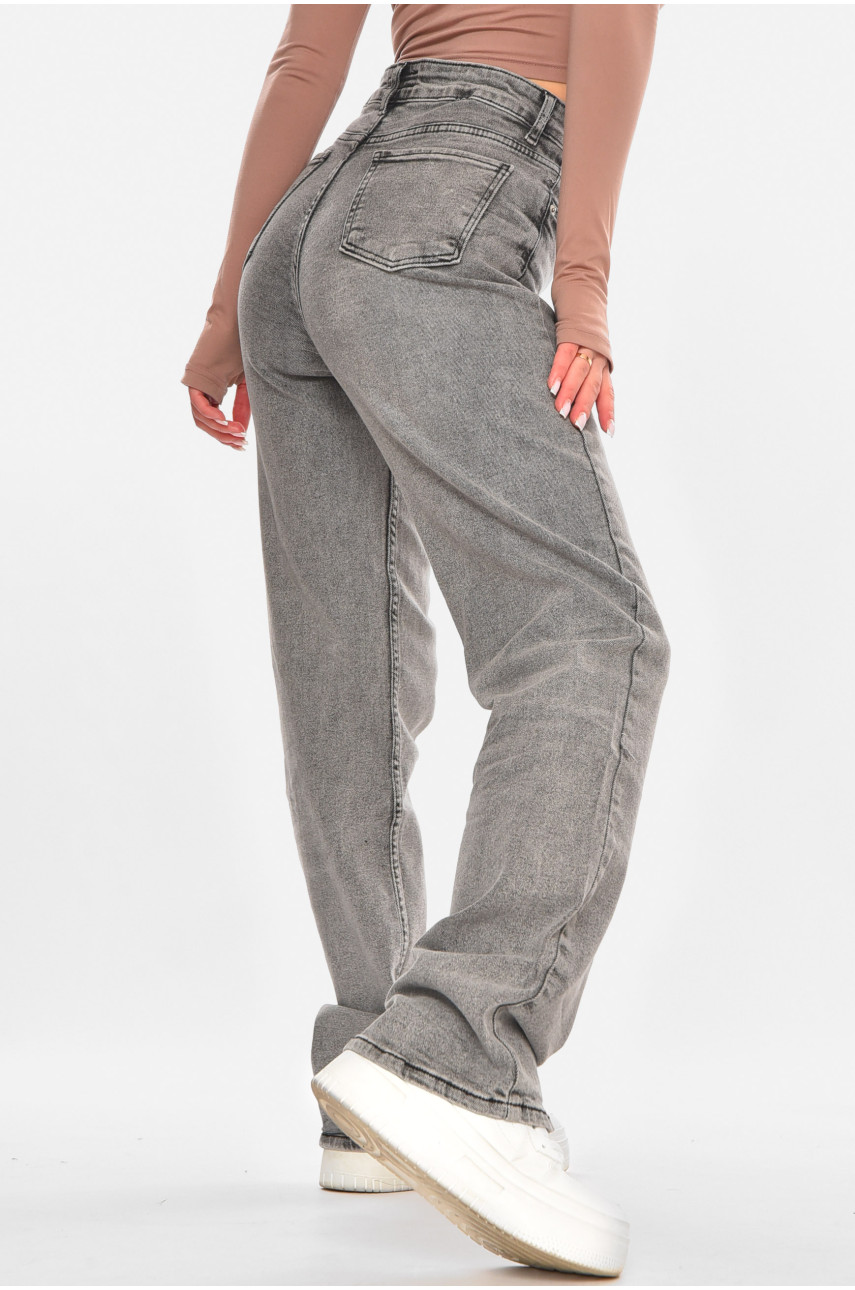 Джинси жіночі однотонні сірого кольору 00628 210650