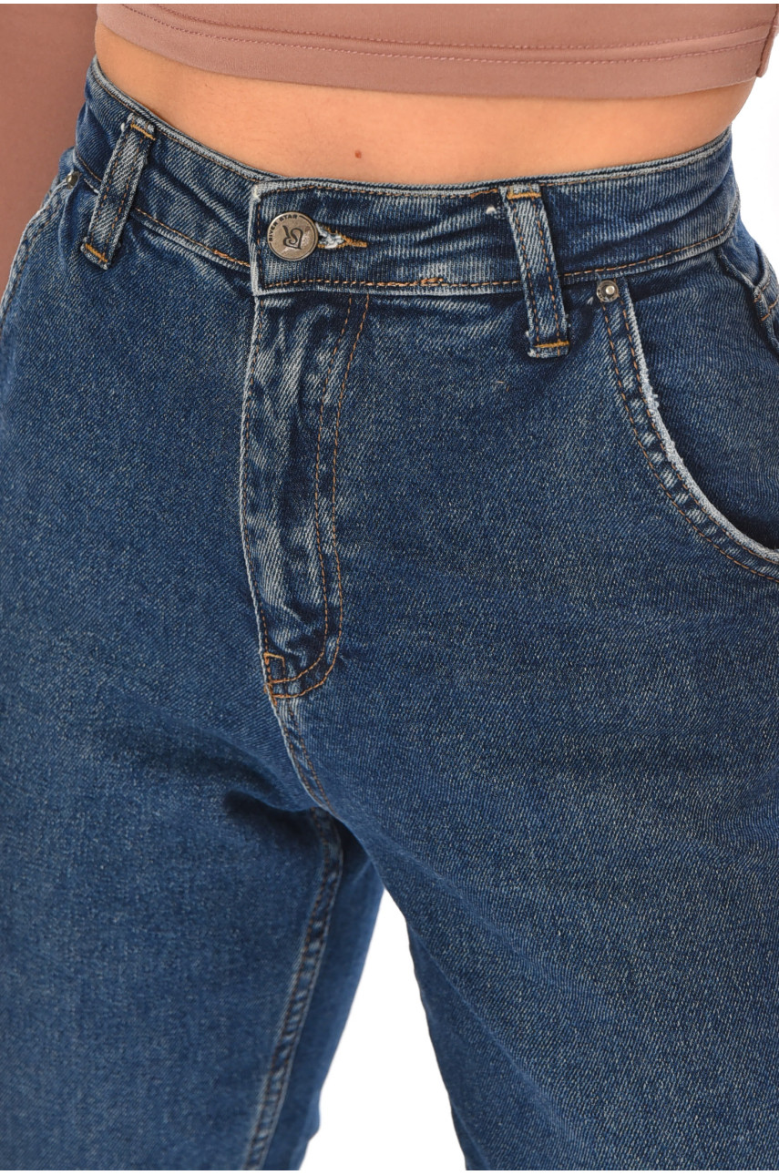 Джинси жіночі однотонні темно-синього кольору 2542 210651