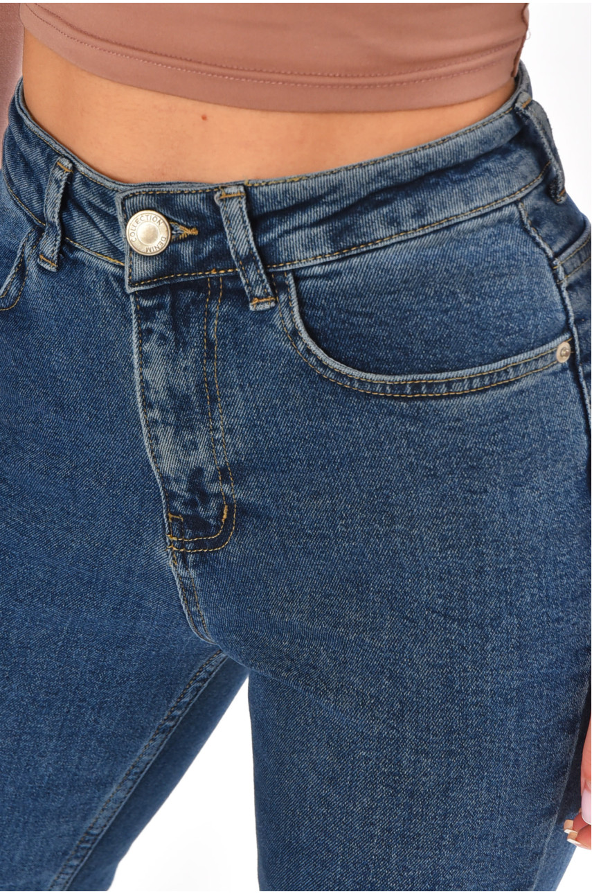 Джинси жіночі однотонні синього кольору 0145 210652