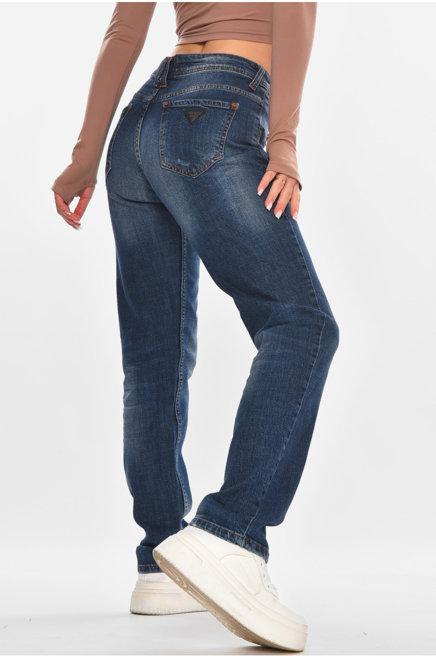 Джинси жіночі однотонні синього кольору 841 210654