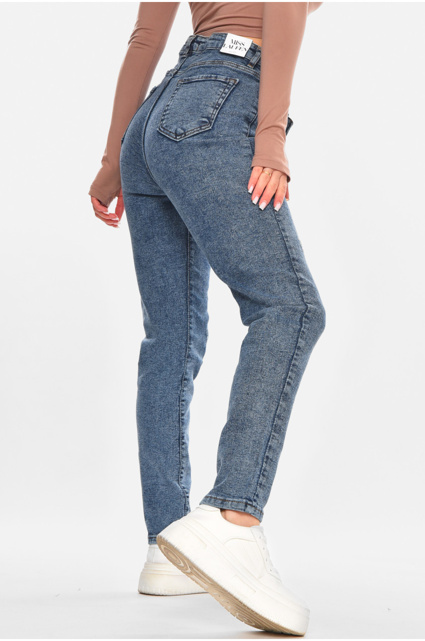 Джинси жіночі однотонні синього кольору 1912 210657