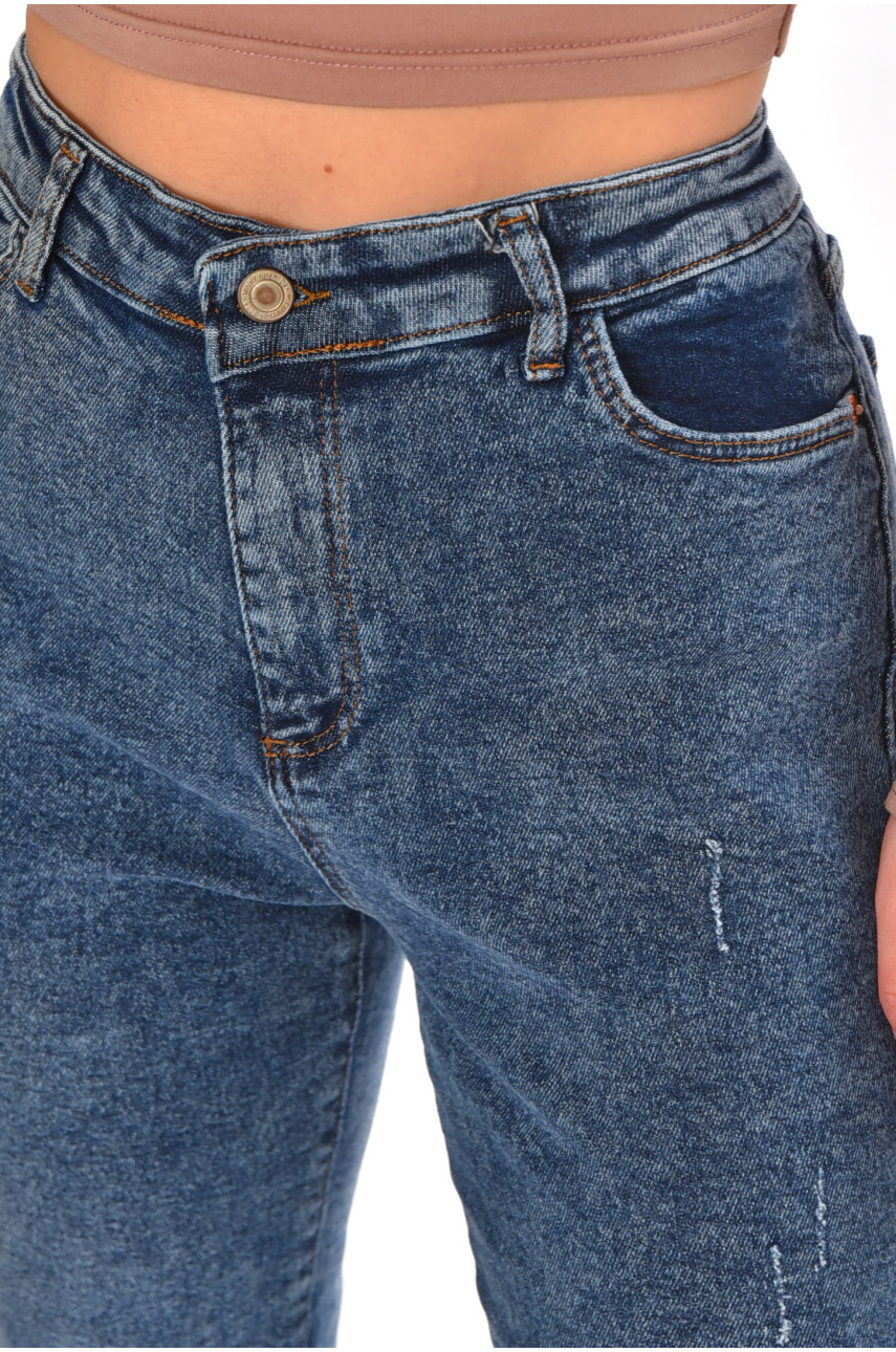Джинси жіночі однотонні синього кольору 1912 210657