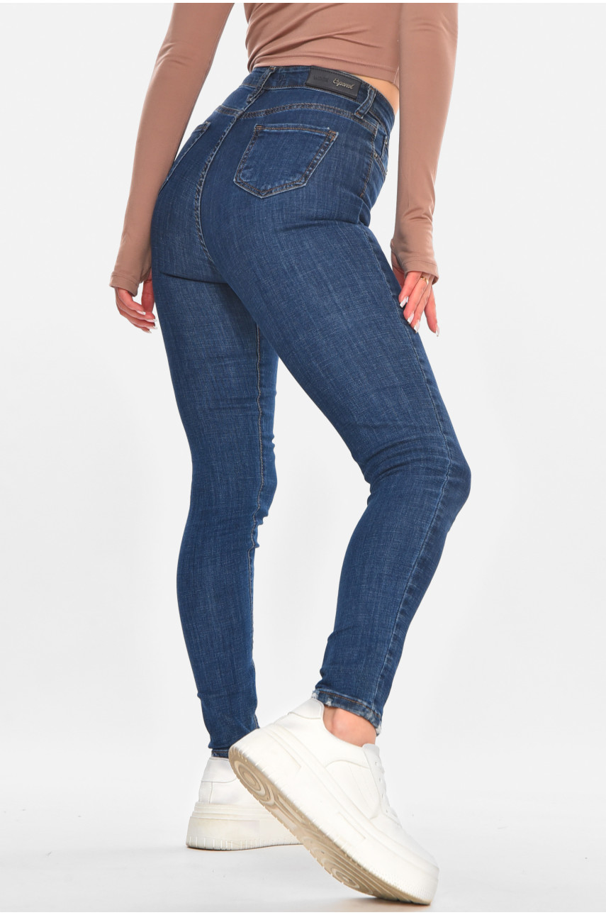 Джинси жіночі однотонні синього кольору 0920 210658
