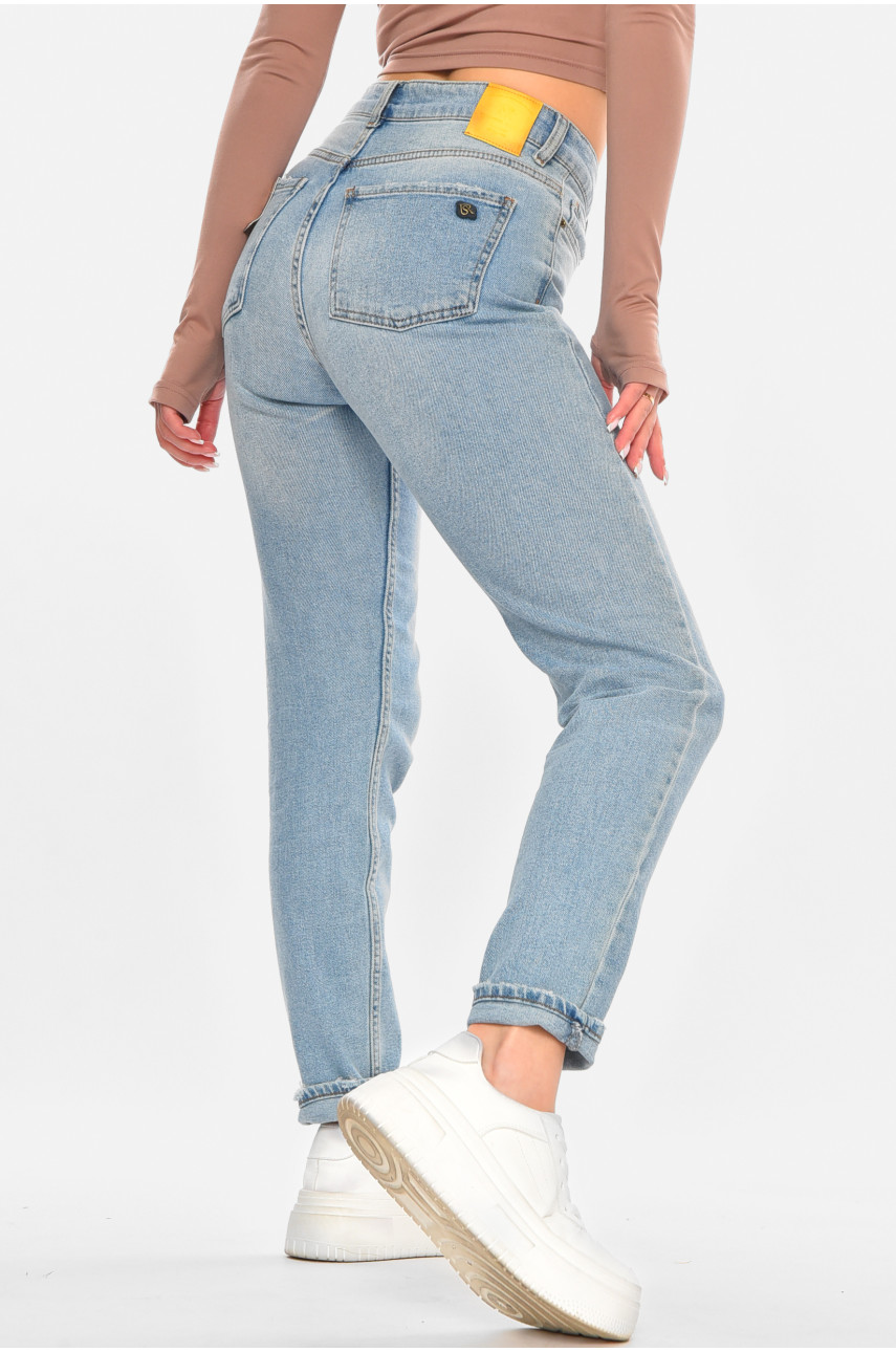 Джинси жіночі однотонні блакитного кольору 1029 210659