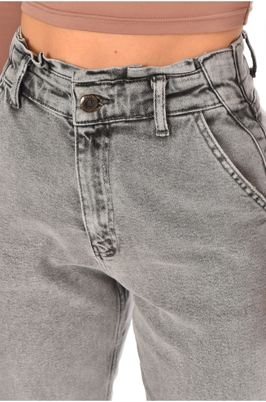 Джинси жіночі однотонні сірого кольору 1002 210660