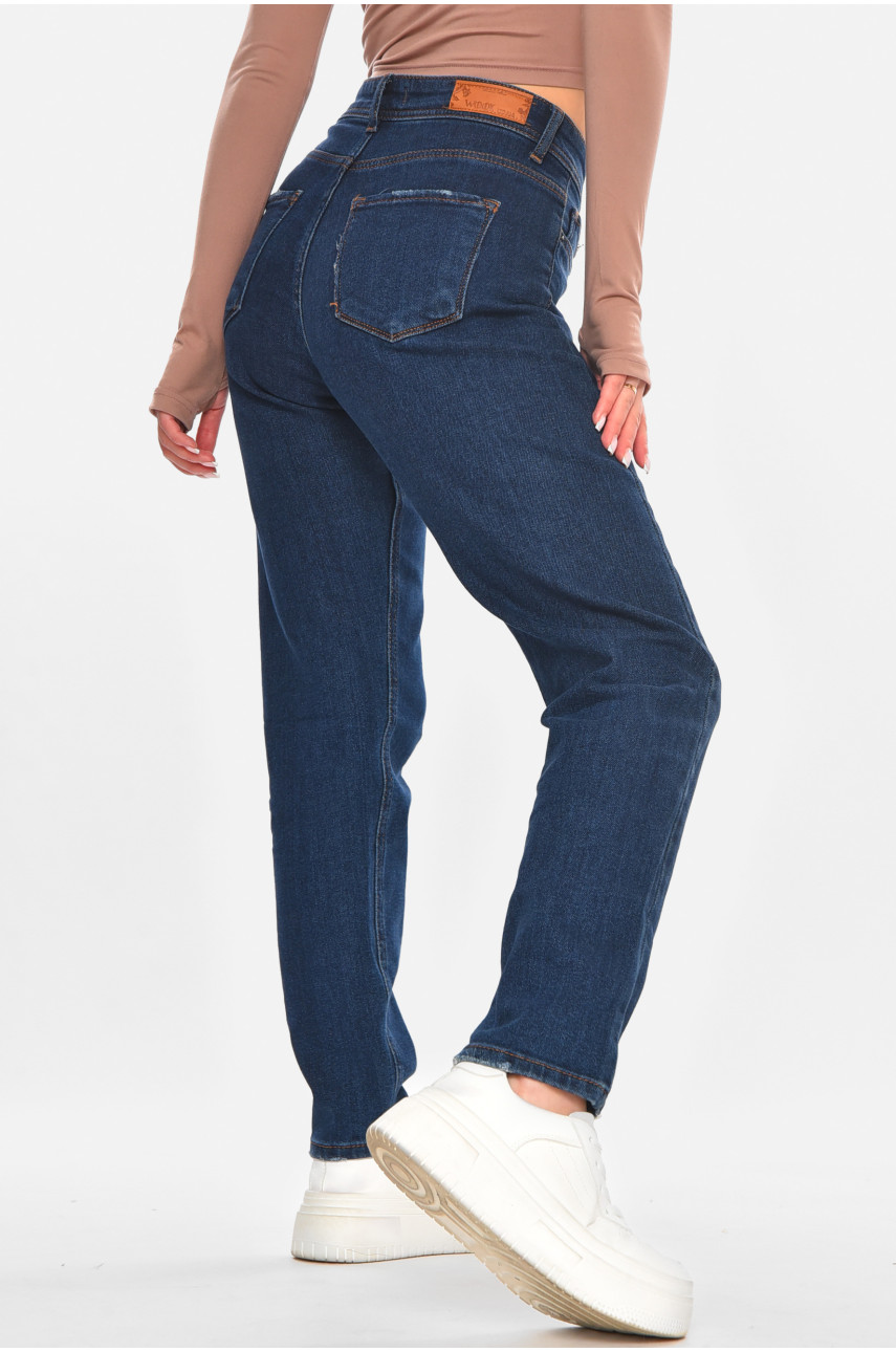 Джинси жіночі однотонні темно-синього кольору 1969 210663