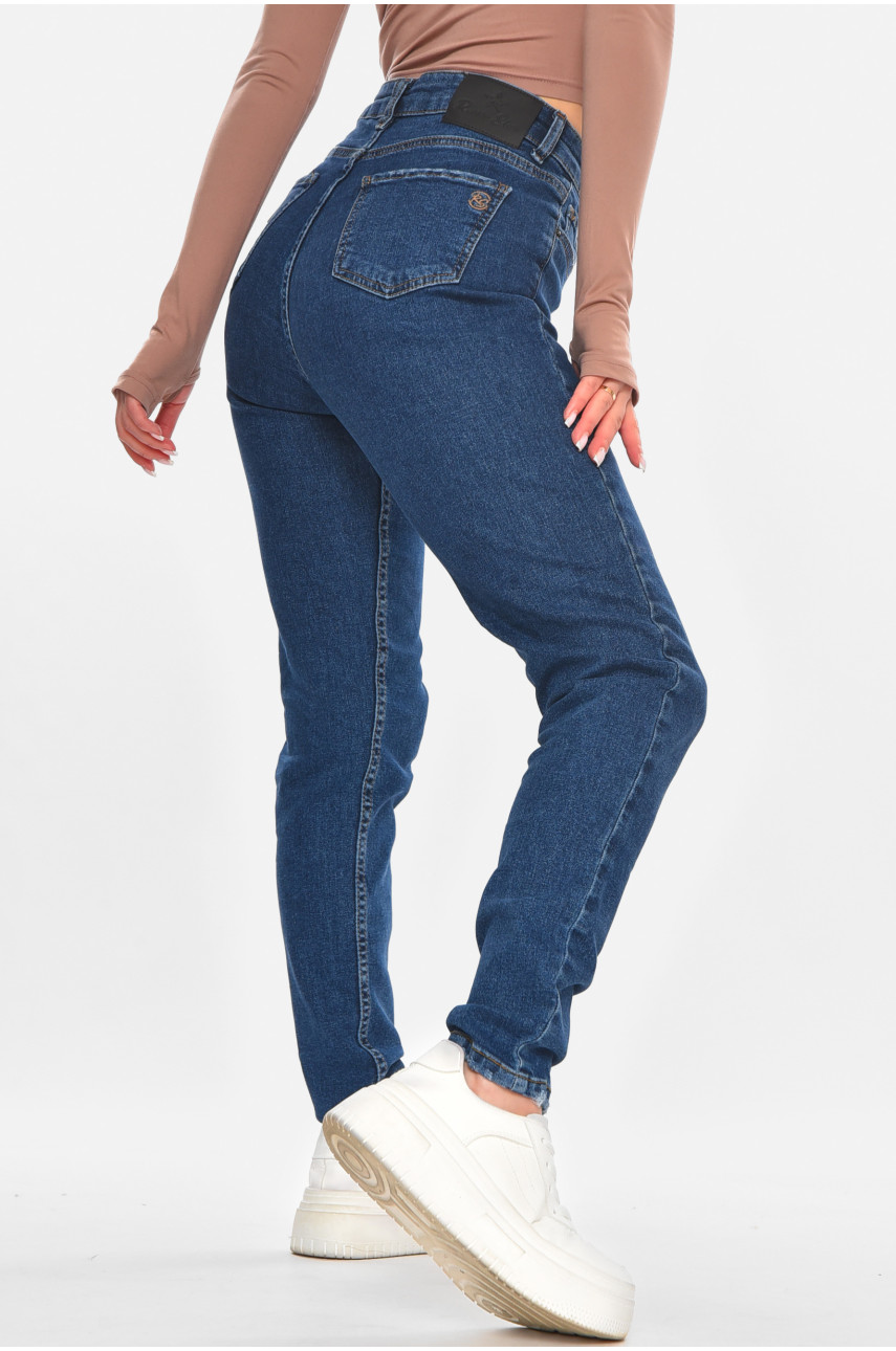 Джинси жіночі однотонні темно-синього кольору 3026 210665