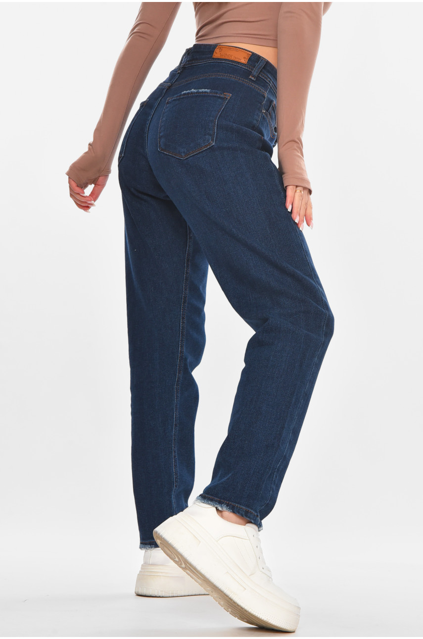 Джинси жіночі однотонні темно-синього кольору 1969 210666