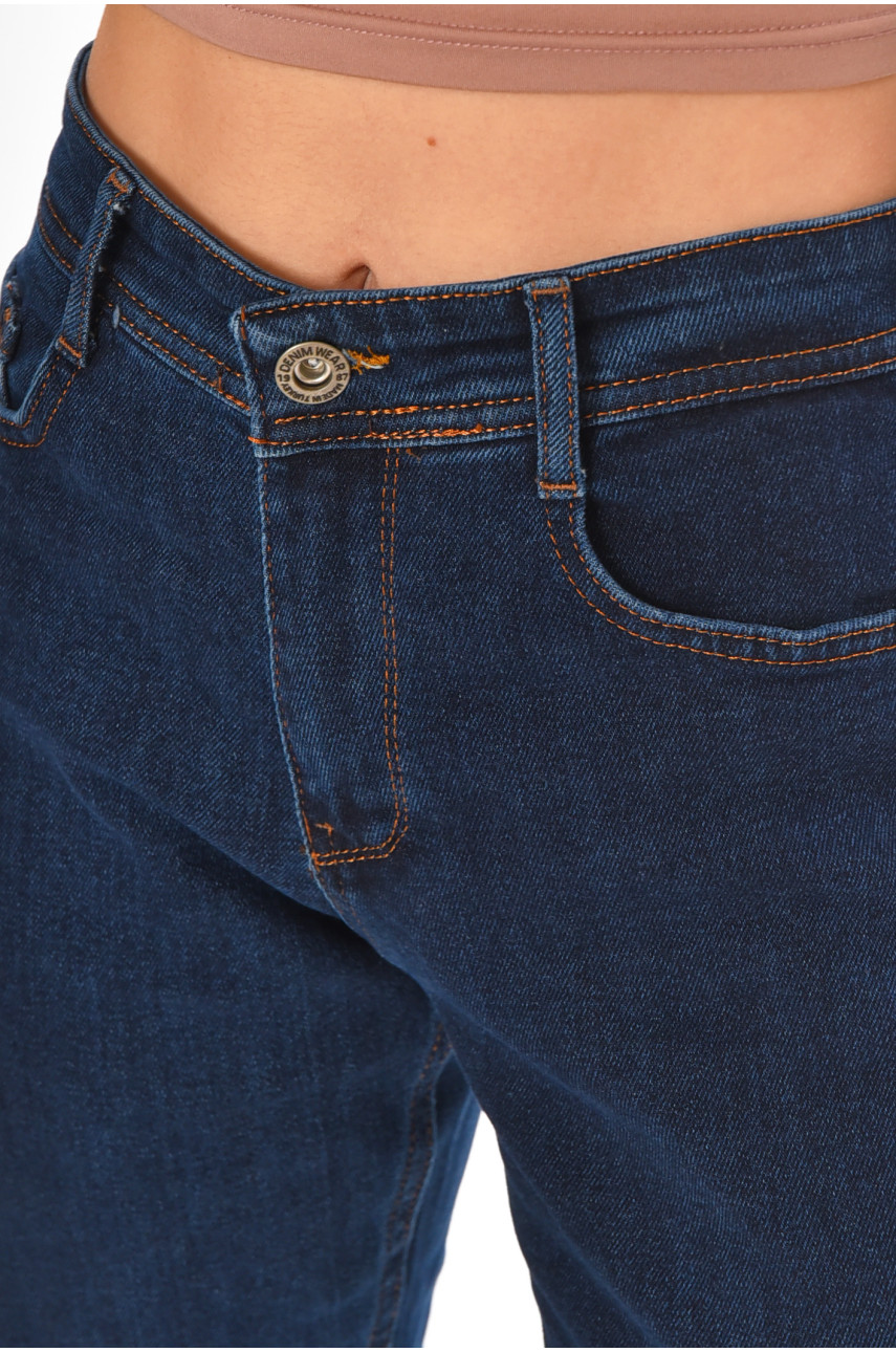 Джинси жіночі однотонні темно-синього кольору 1969 210666