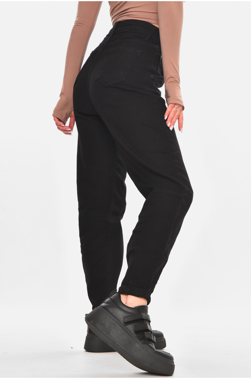 Джинси жіночі однотонні чорного кольору 00835 210669