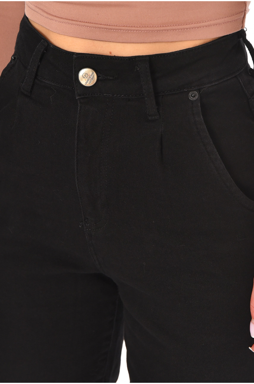 Джинси жіночі однотонні чорного кольору 00835 210669