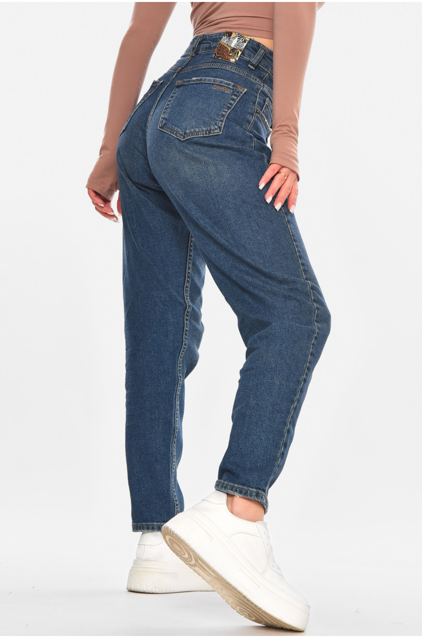 Джинси жіночі однотонні темно-синього кольору 2567/2 210672
