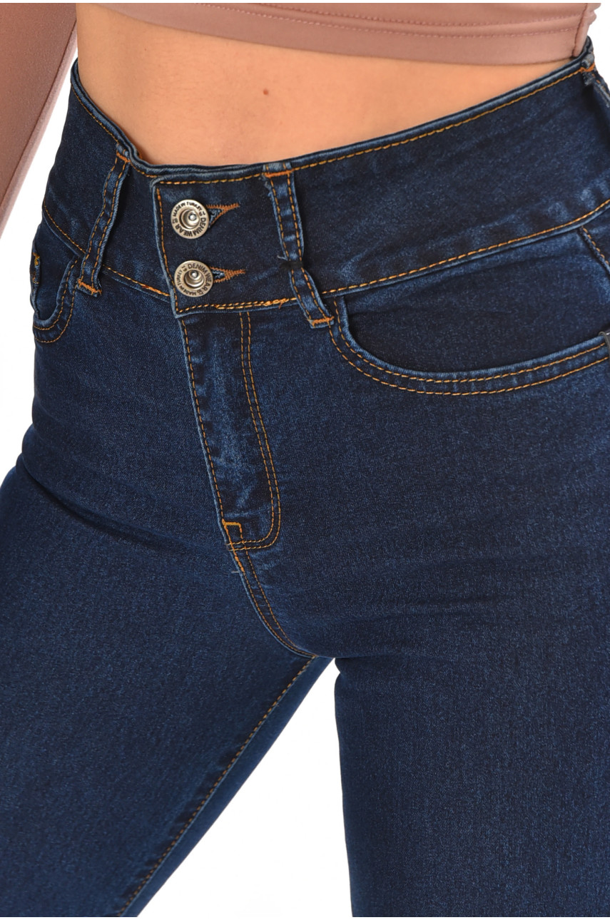 Джинси жіночі однотонні темно-синього кольору 0936 210677