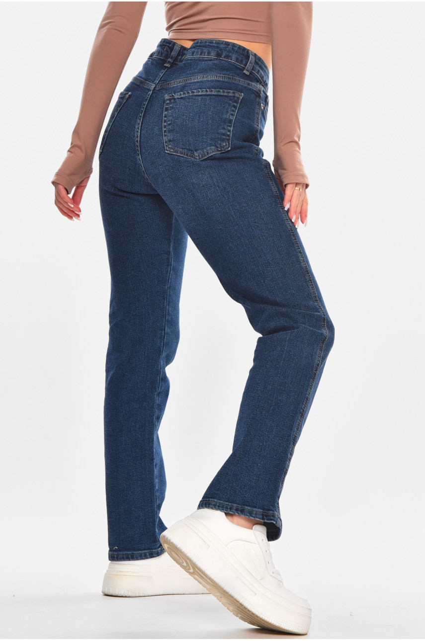 Джинси жіночі однотонні темно-синього кольору 0140 210680