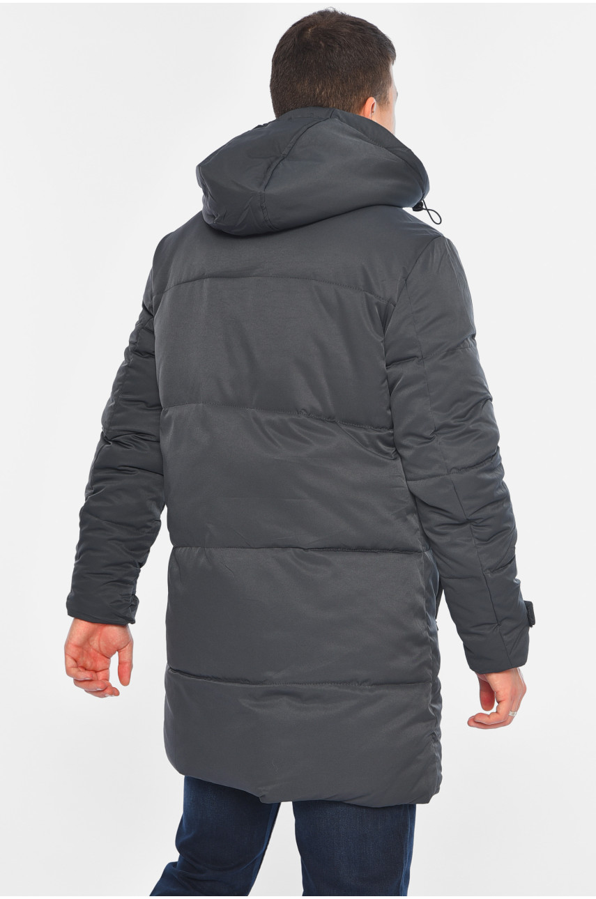 Куртка чоловіча подовжена єврозима сірого кольору Уцінка 870 210681