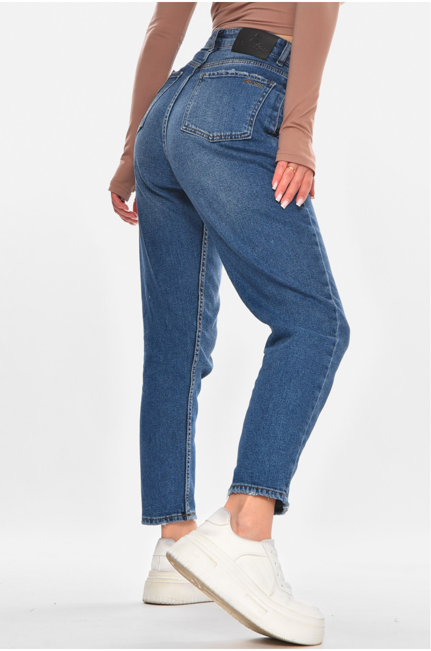 Джинси жіночі однотонні синього кольору 1040 210682