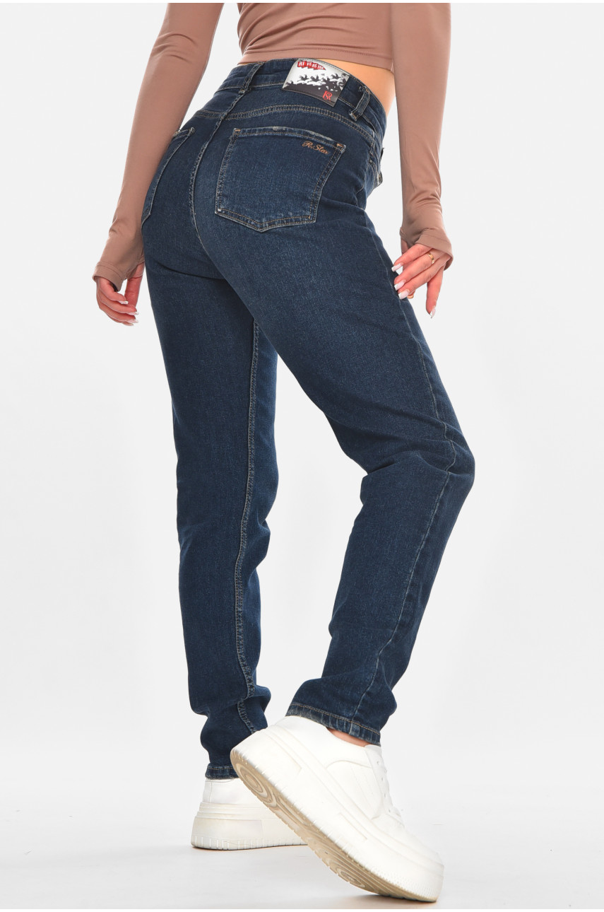 Джинси жіночі однотонні темно-синього кольору 1113 210683