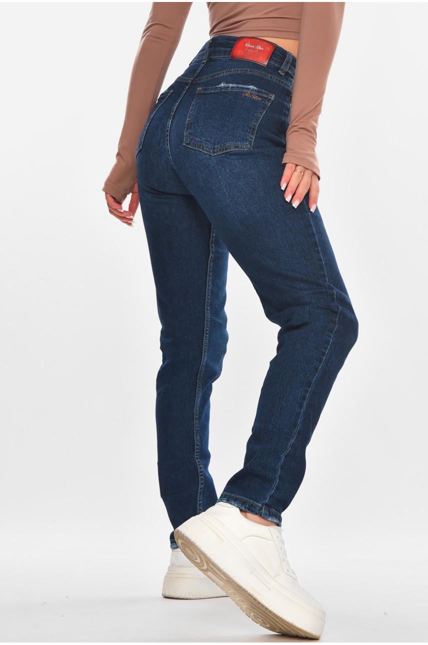 Джинси жіночі однотонні синього кольору 1112 210684