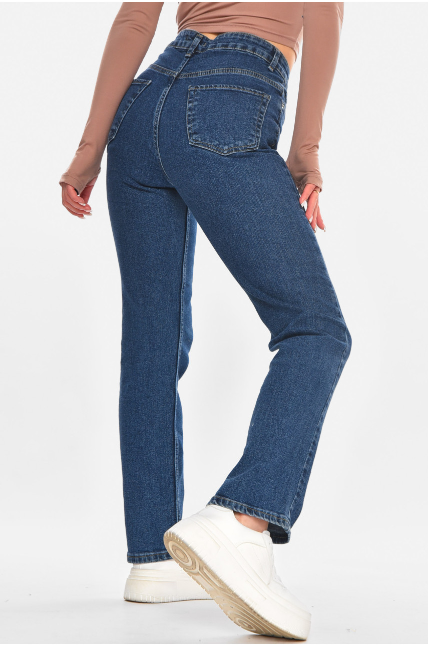 Джинсы женские однотонные тёмно-синего цвета 0146 210688