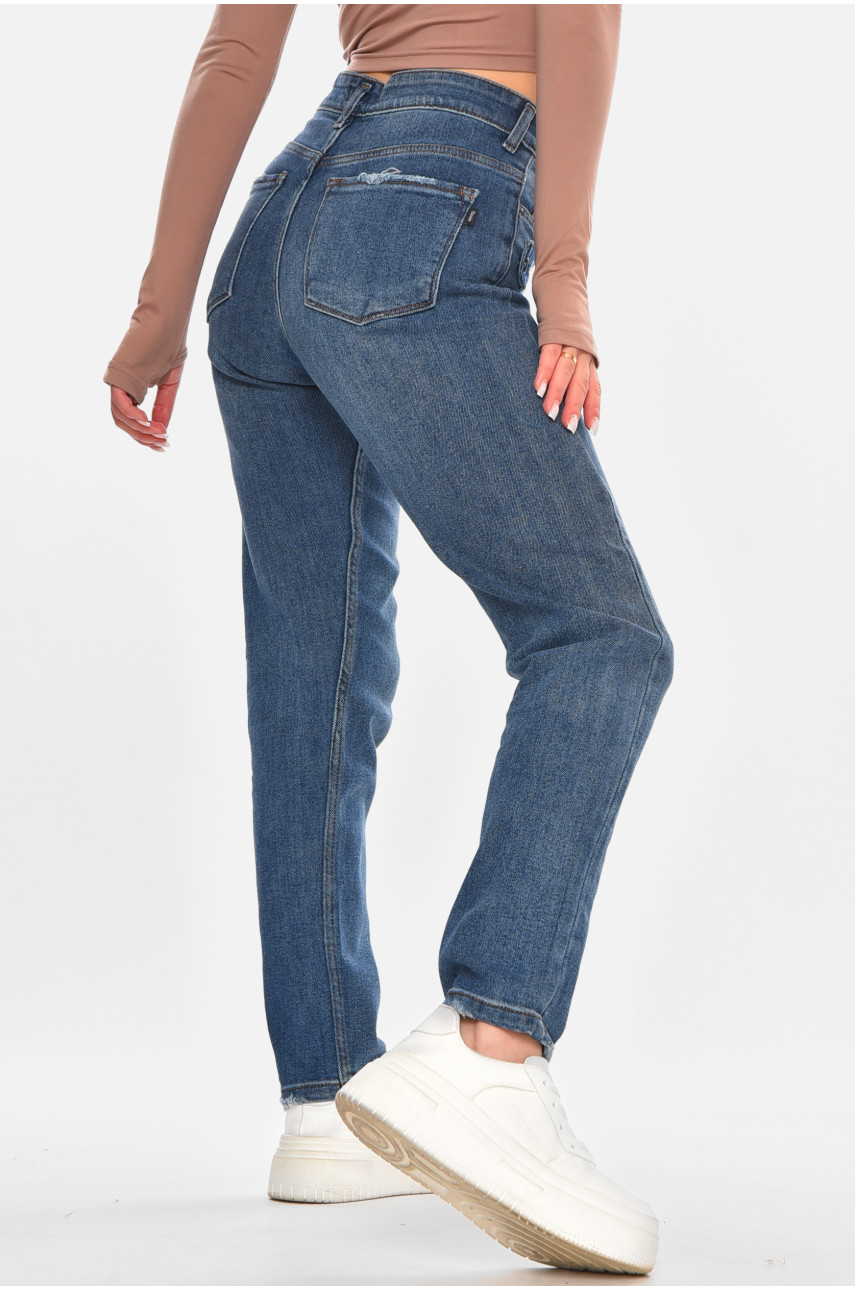Джинси жіночі однотонні синього кольору 1951 210689