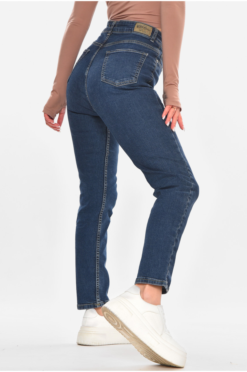 Джинсы женские однотонные тёмно-синего цвета 0789 210690