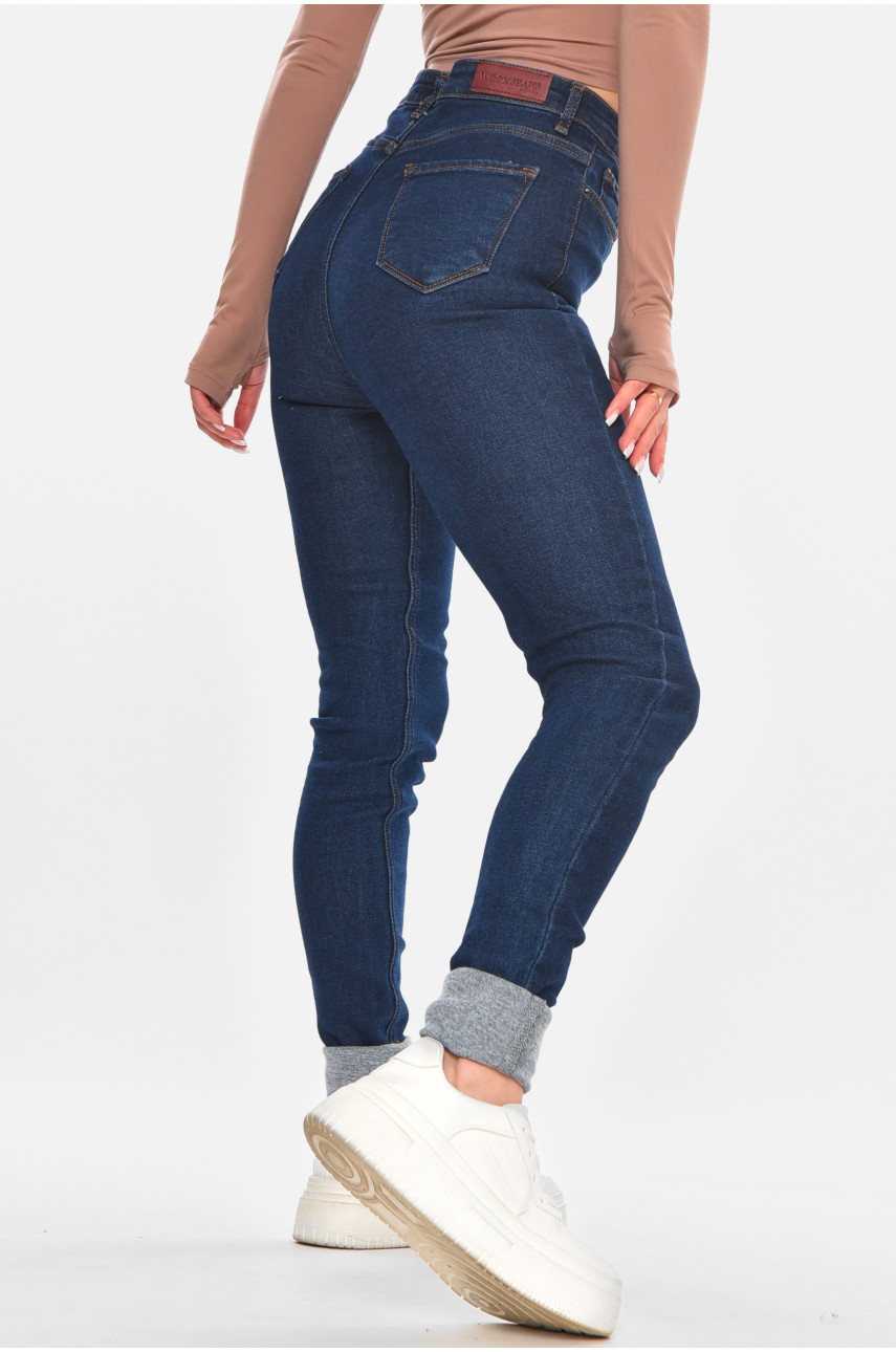 Джинсы женские однотонные тёмно-синего цвета 3185 210692