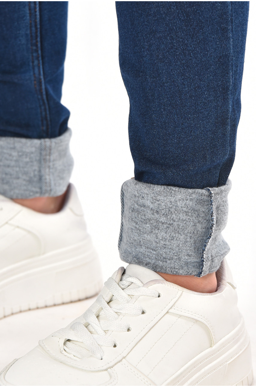 Джинсы женские однотонные тёмно-синего цвета 3185 210692