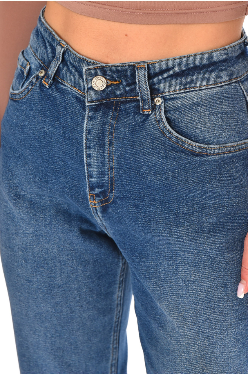 Джинсы женские однотонные синего цвета RW-201 210695