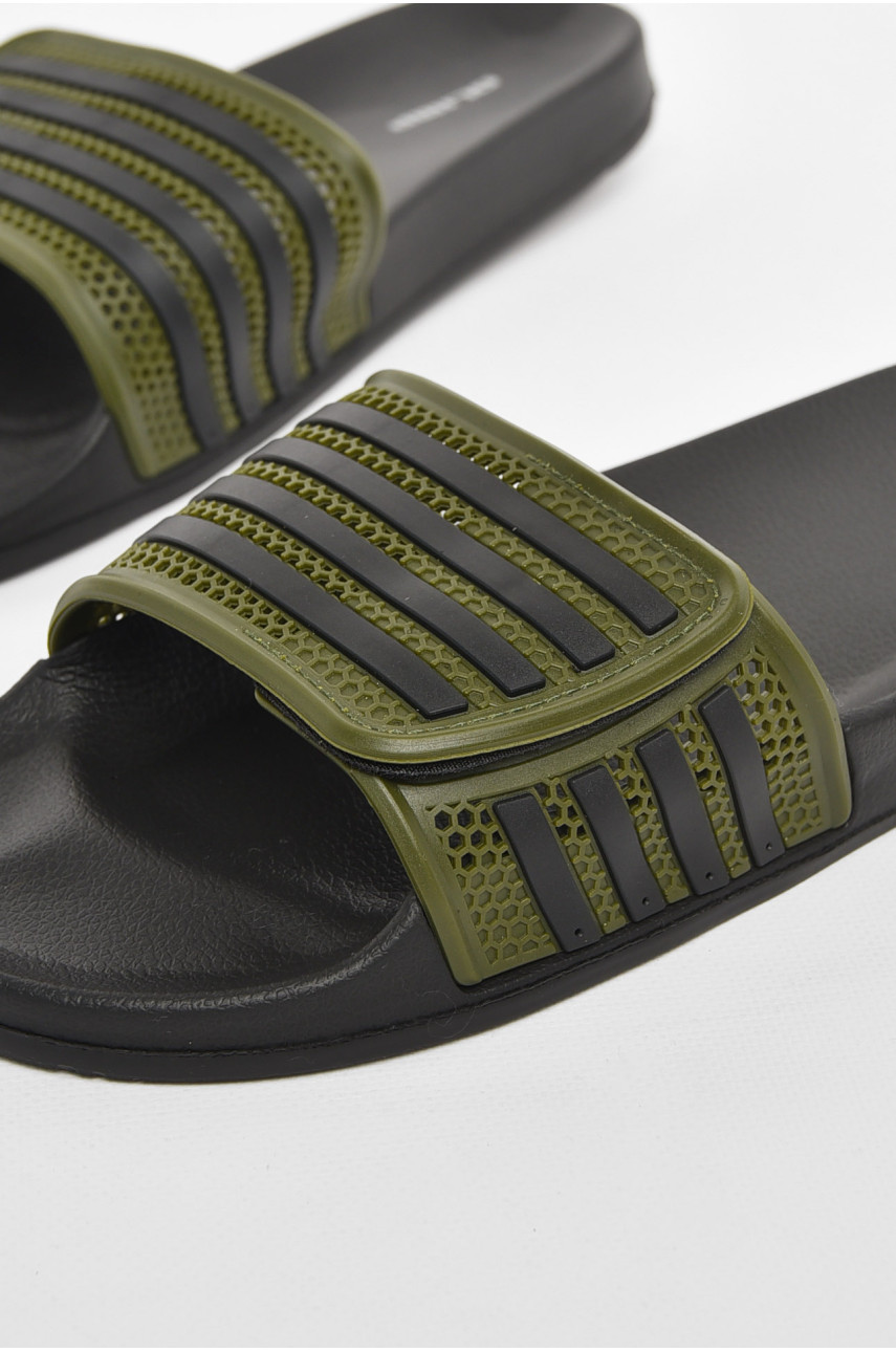 Шлепки мужские темно-зеленого цвета м235 210698 Шлепки мужские темно-зеленого цвета м235 210698