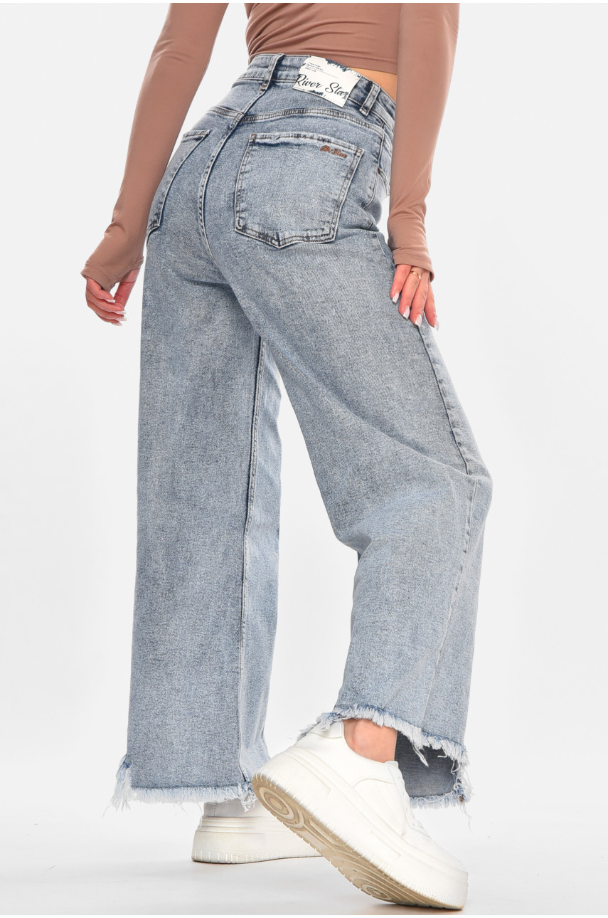 Джинсы женские однотонные голубого цвета 1144 210699