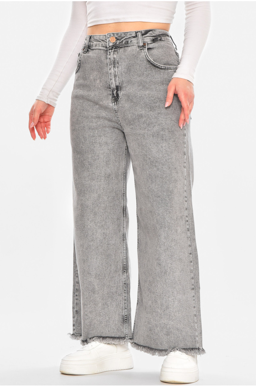 Джинсы женские однотонные серого цвета 3045 210704