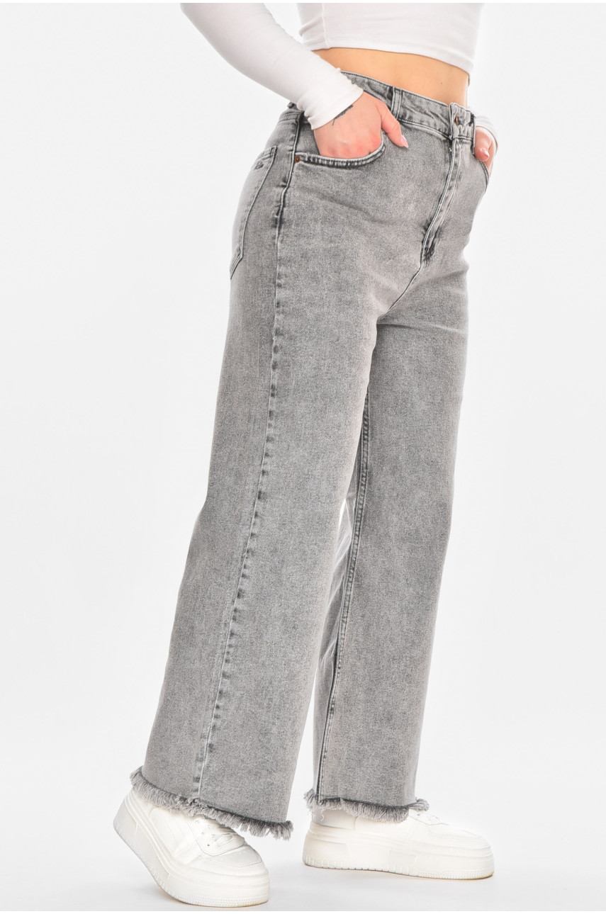 Джинсы женские однотонные серого цвета 3045 210704