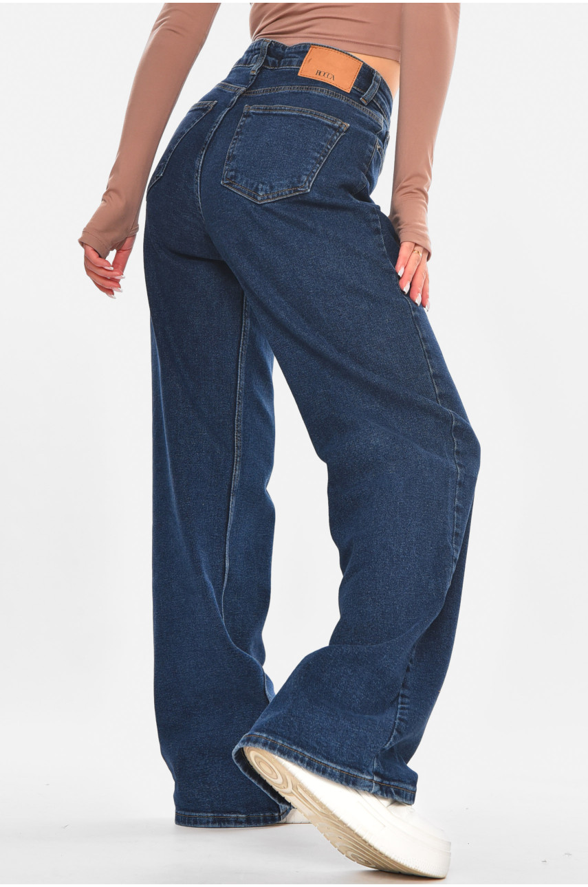 Джинсы женские однотонные синего цвета 500 210705
