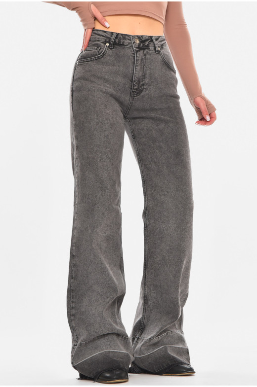 Джинсы женские однотонные серого цвета 1376 210706