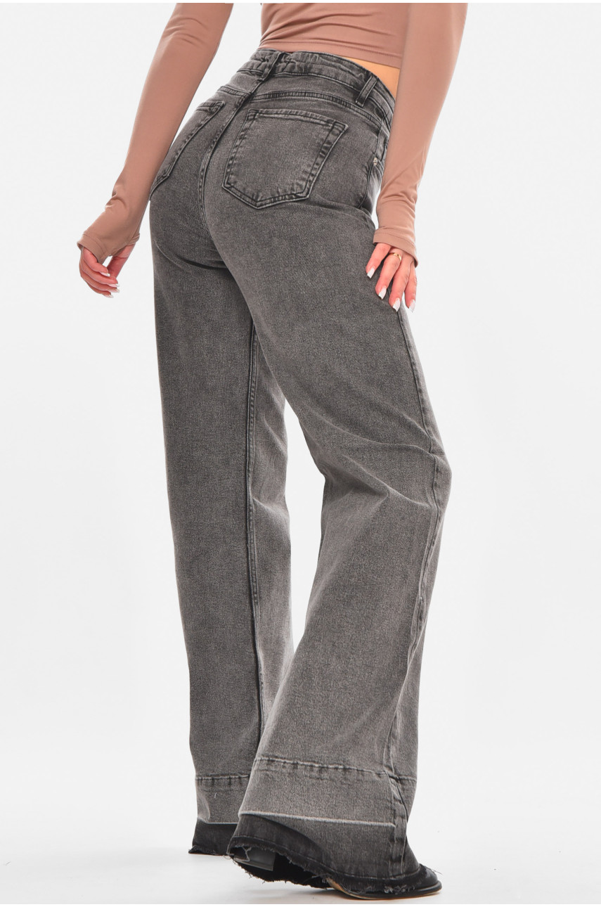 Джинсы женские однотонные серого цвета 1376 210706