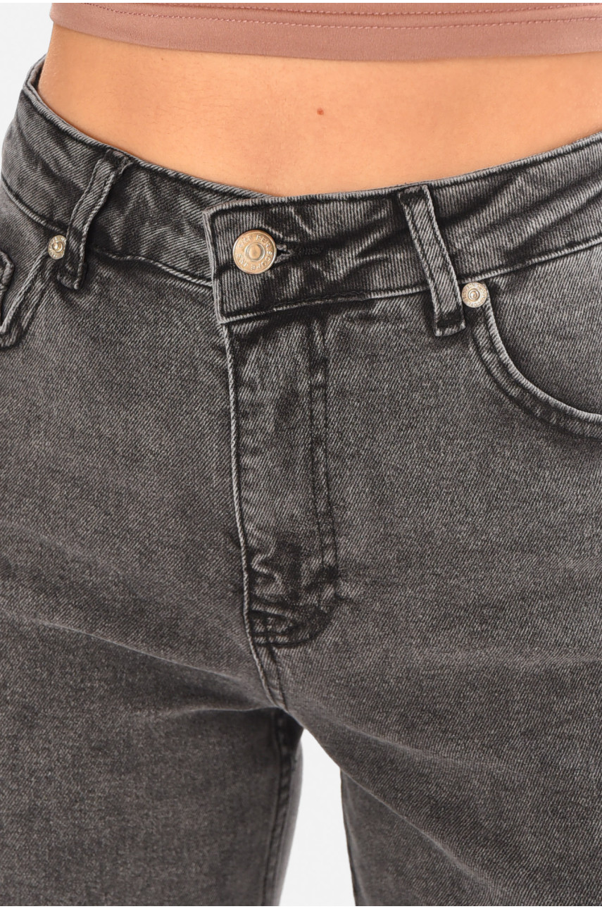 Джинсы женские однотонные серого цвета 1376 210706