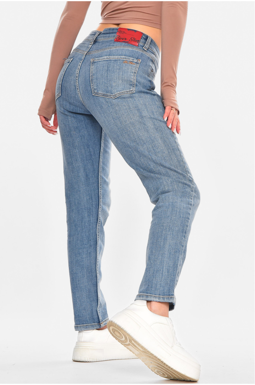 Джинсы женские однотонные синего цвета 1138 210707