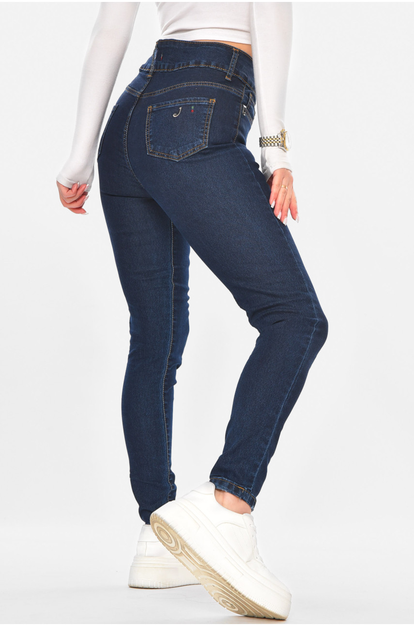Джинсы женские однотонные тёмно-синего цвета 0936/2 210708 Джинсы женские однотонные тёмно-синего цвета 0936/2 210708